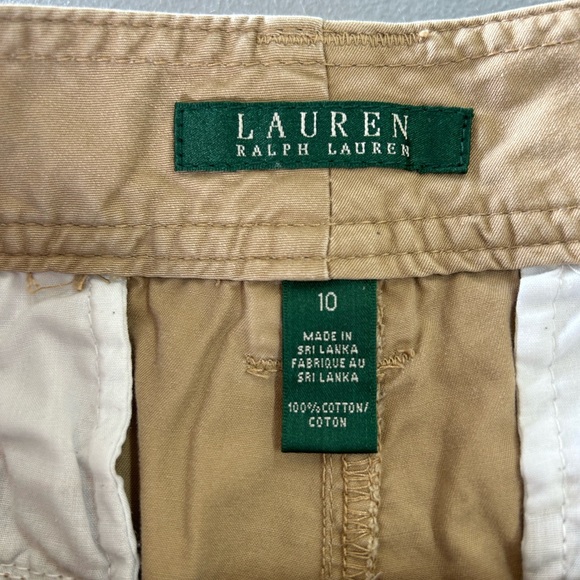 Lauren Ralph Lauren Women's Tan Cuffed Belted Shorts‎  Sz 10 - Picture 5 of 5